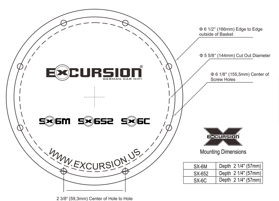 Excursion SX-6M - głośniki średnio-niskotonowe