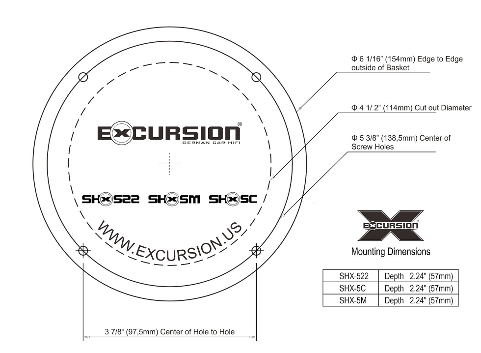 Excursion SHX-5C - 2-drożny zestaw głośników