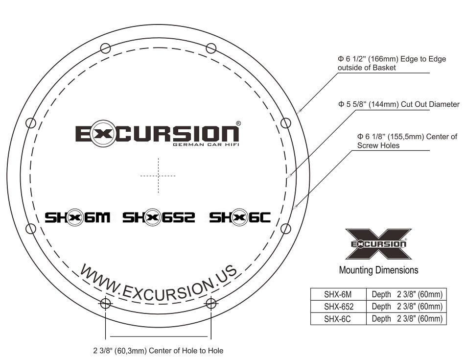 Excursion SHX-6C - 2-drożny zestaw głośników