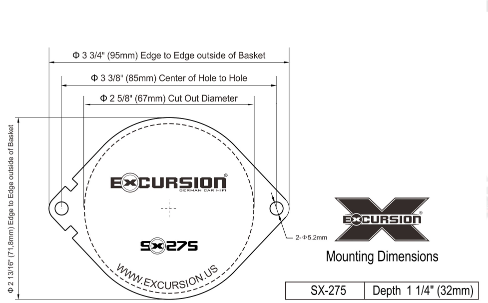 Excursion SX-275 - głośniki do Chrysler/Jeep/Dodge