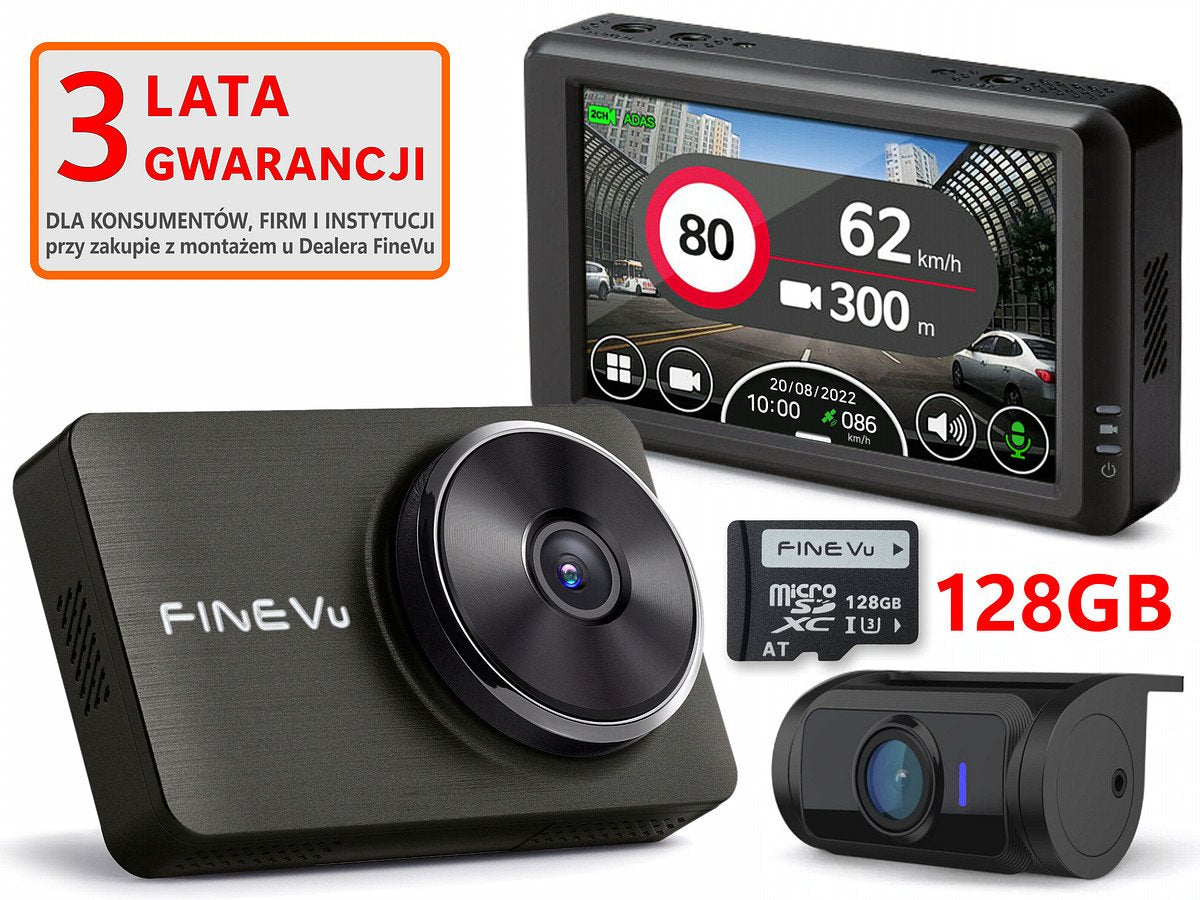 FineVu GX5000 /128GB - rejestrator 2xFHD LCD GPS Ai
