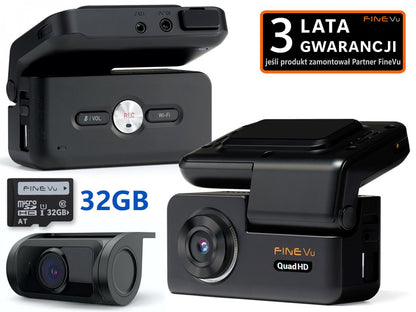 FineVu GX300 - rejestrator QHD+FHD Wifi GPS Radary