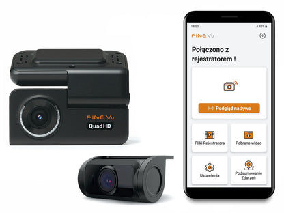 FineVu GX300 - rejestrator QHD+FHD Wifi GPS Radary