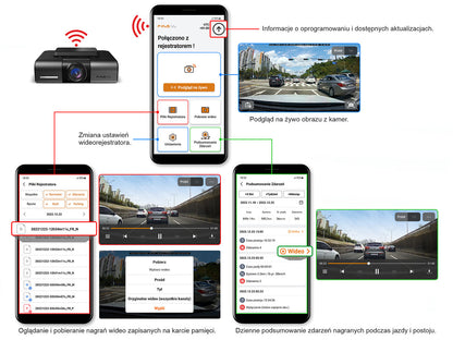 FineVu GX1000 /32GB - rejestrator 2xQHD WiFi GPS AI