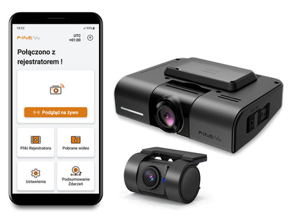 FineVu GX1000 /32GB - rejestrator 2xQHD WiFi GPS AI