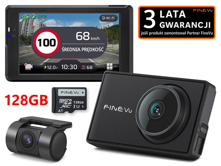 FineVu GX7000 /128GB - rejestr. QHD+FHD GPS Wi-Fi