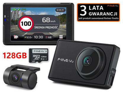 FineVu GX7000 /128GB - rejestr. QHD+FHD GPS Wi-Fi
