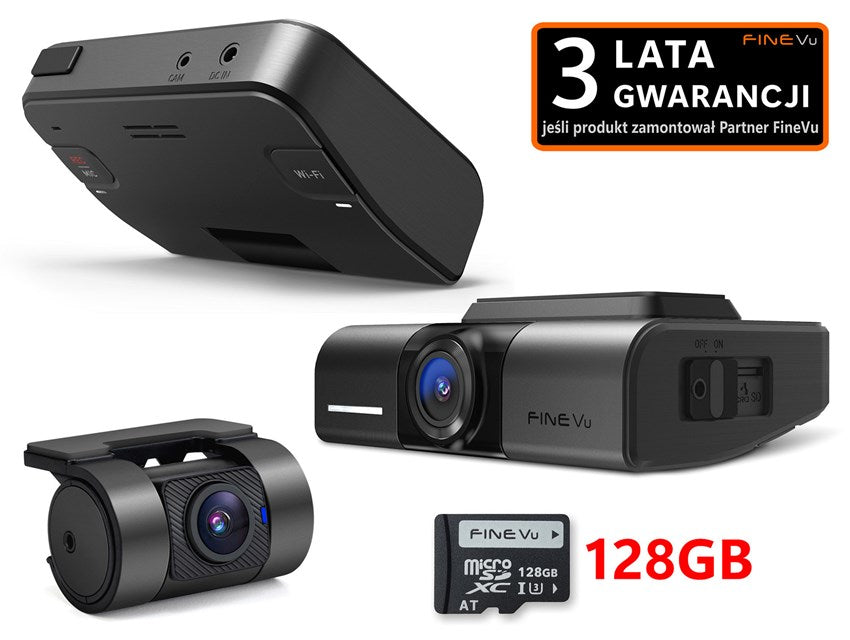 FineVu GX1000 /128GB - rejestrator 2xQHD WiFi GPS AI