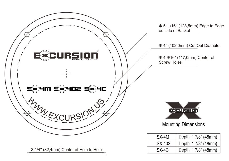 Excursion SX-4C - 2-drożny zestaw głośników