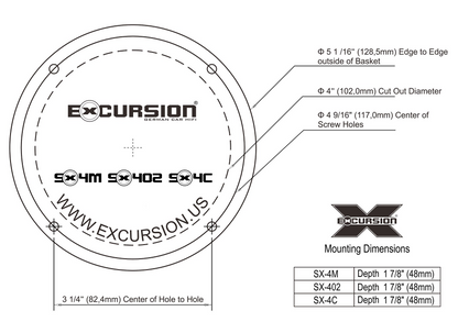 Excursion SX-4C - 2-drożny zestaw głośników