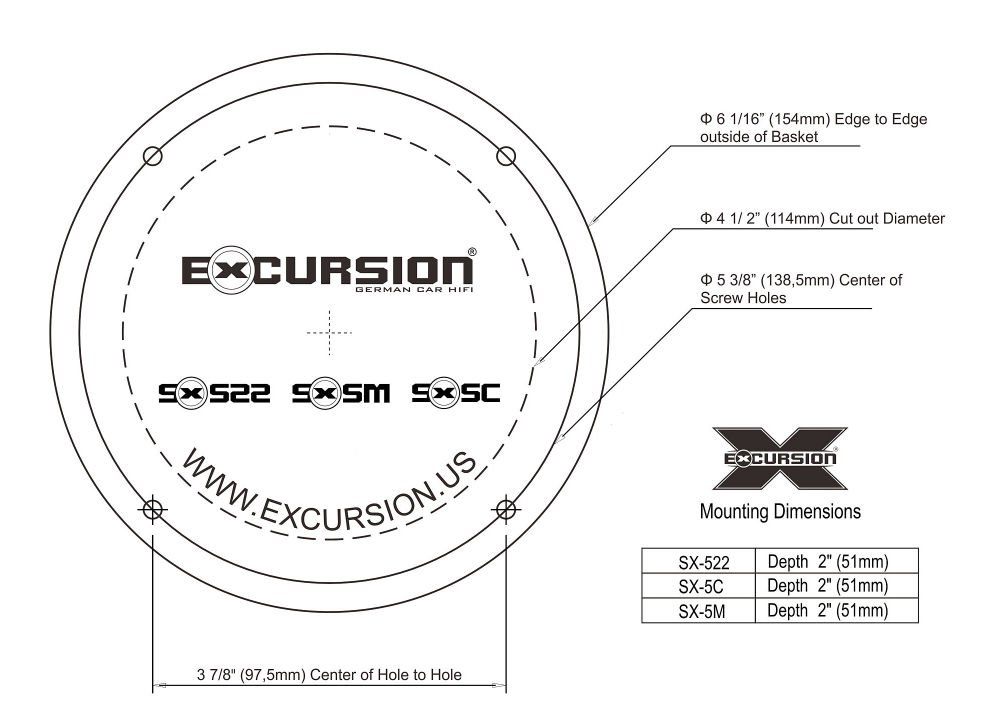 Excursion SX-5C - 2-drożny zestaw głośników