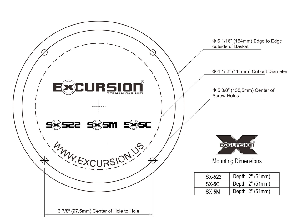 Excursion SX-5M - głośniki średnio-niskotonowe