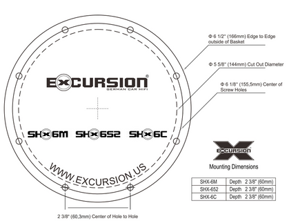 Excursion SHX-6C - 2-drożny zestaw głośników