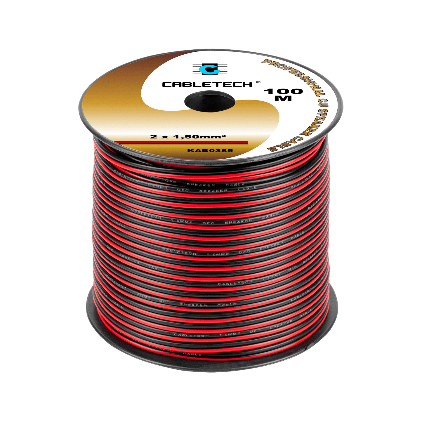 Kabel głośnikowy 2x1,5mm czarno-czerwony 1m
