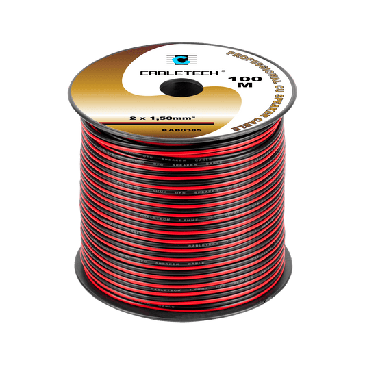 Kabel głośnikowy 2x1,5mm czarno-czerwony 1m